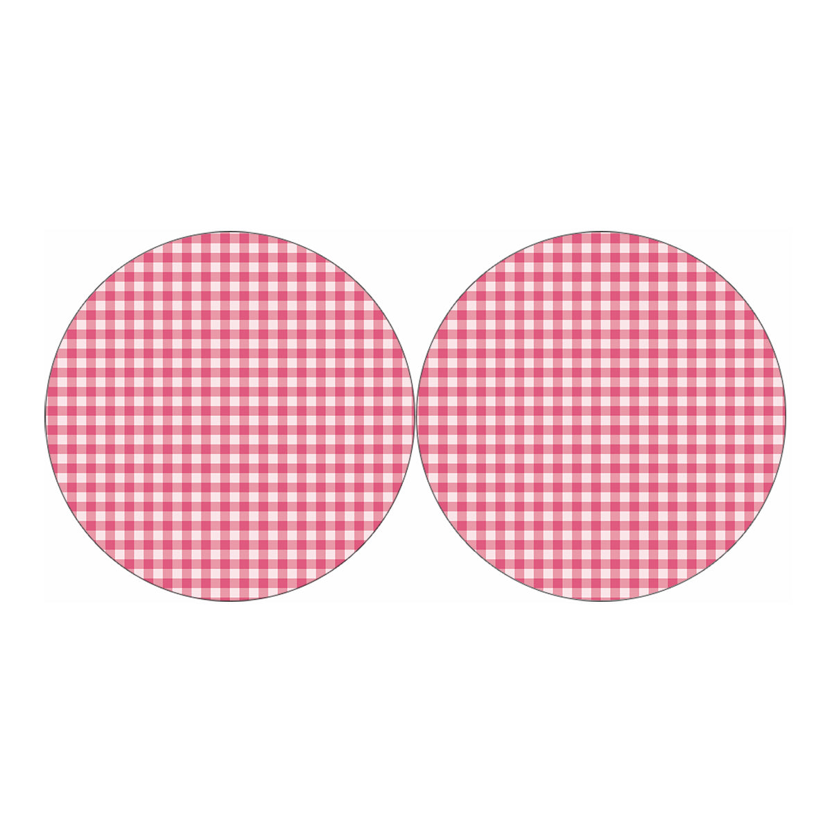 Pink Check Pattern Print Car Coasters
