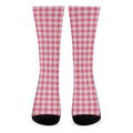 Pink Check Pattern Print Crew Socks