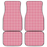 Pink Check Pattern Print Front and Back Car Floor Mats