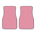Pink Check Pattern Print Front Car Floor Mats