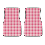Pink Check Pattern Print Front Car Floor Mats