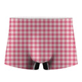 Pink Check Pattern Print Men's Boxer Briefs