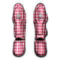 Pink Check Pattern Print Muay Thai Shin Guards