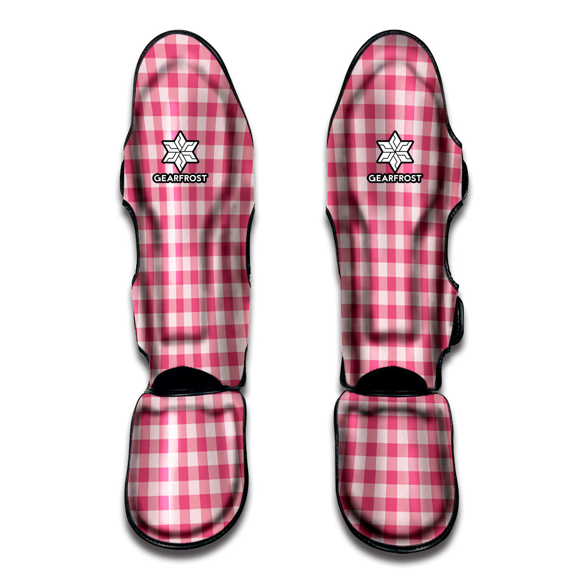 Pink Check Pattern Print Muay Thai Shin Guard