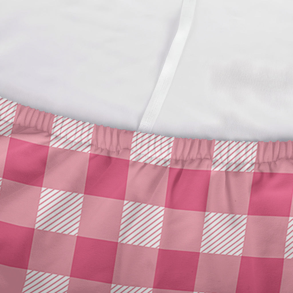 Pink Check Pattern Print Sofa Cover