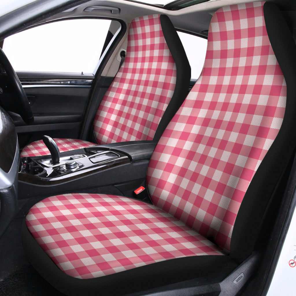 Pink Check Pattern Print Universal Fit Car Seat Covers