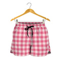 Pink Check Pattern Print Women's Shorts