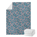Pink Cherry Blossom Pattern Print Blanket