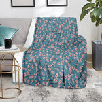 Pink Cherry Blossom Pattern Print Blanket