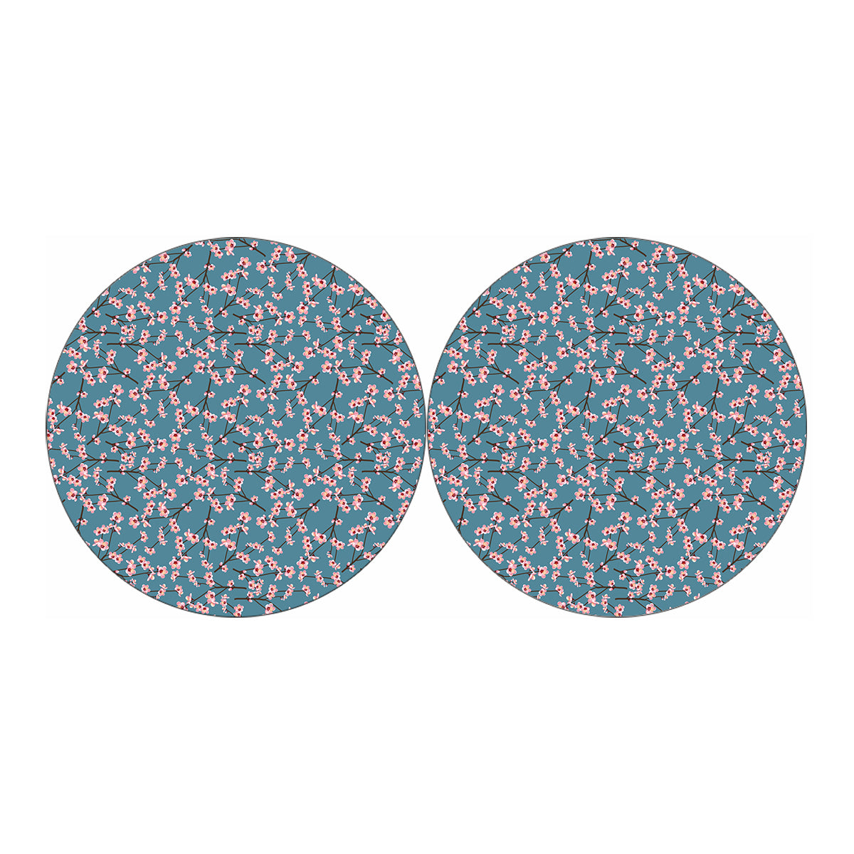 Pink Cherry Blossom Pattern Print Car Coasters