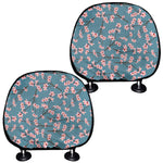 Pink Cherry Blossom Pattern Print Car Headrest Covers
