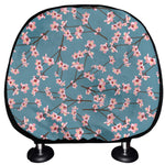 Pink Cherry Blossom Pattern Print Car Headrest Covers