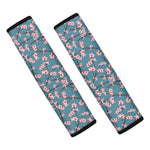Pink Cherry Blossom Pattern Print Car Seat Belt Covers