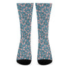 Pink Cherry Blossom Pattern Print Crew Socks