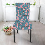 Pink Cherry Blossom Pattern Print Dining Chair Slipcover
