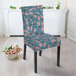 Pink Cherry Blossom Pattern Print Dining Chair Slipcover