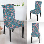 Pink Cherry Blossom Pattern Print Dining Chair Slipcover