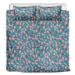 Pink Cherry Blossom Pattern Print Duvet Cover Bedding Set