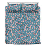Pink Cherry Blossom Pattern Print Duvet Cover Bedding Set