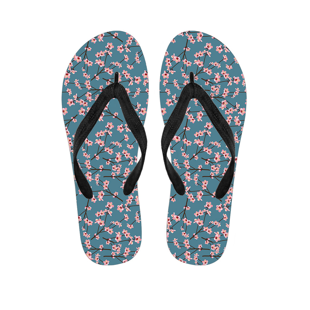Pink Cherry Blossom Pattern Print Flip Flops