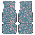 Pink Cherry Blossom Pattern Print Front and Back Car Floor Mats