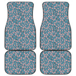 Pink Cherry Blossom Pattern Print Front and Back Car Floor Mats