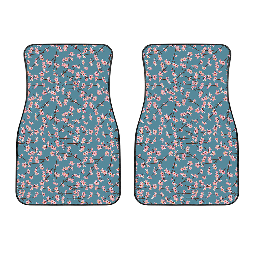 Pink Cherry Blossom Pattern Print Front Car Floor Mats