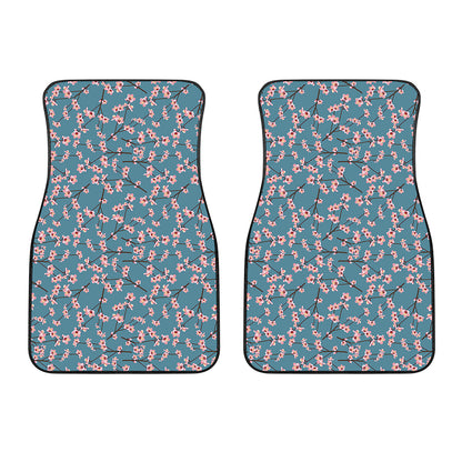 Pink Cherry Blossom Pattern Print Front Car Floor Mats