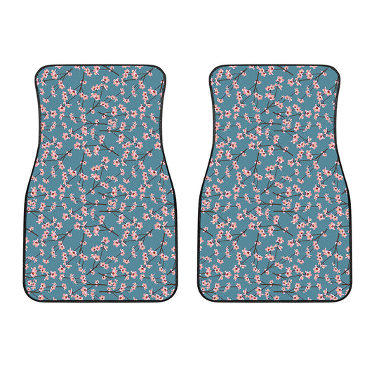 Pink Cherry Blossom Pattern Print Front Car Floor Mats