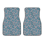Pink Cherry Blossom Pattern Print Front Car Floor Mats