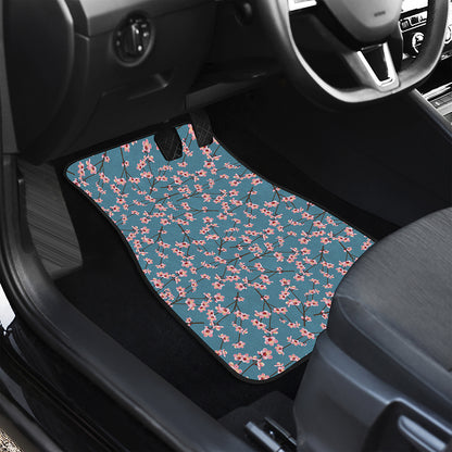 Pink Cherry Blossom Pattern Print Front Car Floor Mats