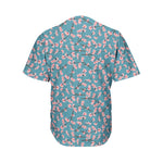 Pink Cherry Blossom Pattern Print Men's Baseball Jersey