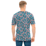 Pink Cherry Blossom Pattern Print Men's T-Shirt