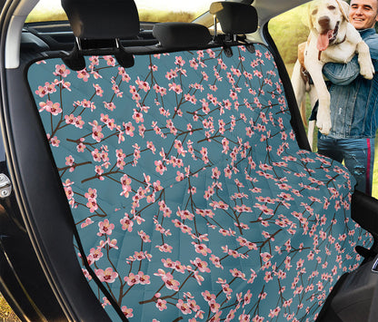 Pink Cherry Blossom Pattern Print Pet Car Back Seat Cover