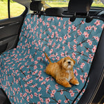 Pink Cherry Blossom Pattern Print Pet Car Back Seat Cover