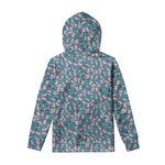 Pink Cherry Blossom Pattern Print Pullover Hoodie