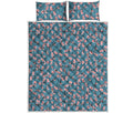 Pink Cherry Blossom Pattern Print Quilt Bed Set