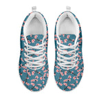 Pink Cherry Blossom Pattern Print White Sneakers