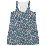 Pink Cherry Blossom Pattern Print Women's Racerback Tank Top