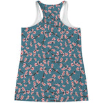 Pink Cherry Blossom Pattern Print Women's Racerback Tank Top