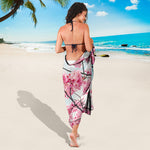 Pink Cherry Blossom Print Beach Sarong Wrap
