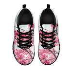 Pink Cherry Blossom Print Black Sneakers