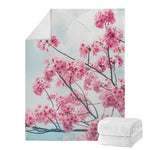 Pink Cherry Blossom Print Blanket