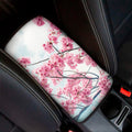 Pink Cherry Blossom Print Car Center Console Cover