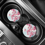 Pink Cherry Blossom Print Car Coasters