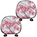 Pink Cherry Blossom Print Car Headrest Covers