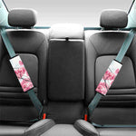 Pink Cherry Blossom Print Car Seat Belt Covers
