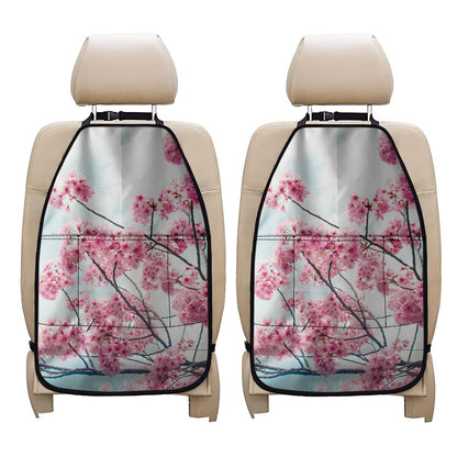 Pink Cherry Blossom Print Car Seat Organizers