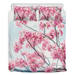 Pink Cherry Blossom Print Duvet Cover Bedding Set