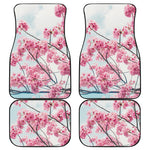Pink Cherry Blossom Print Front and Back Car Floor Mats